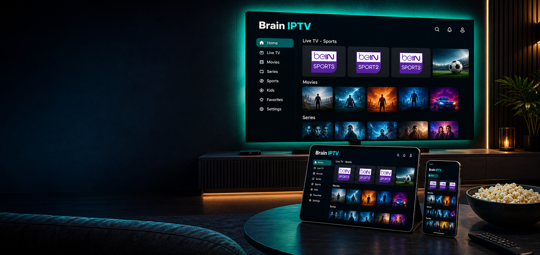 Premium IPTV streaming on TV and devices